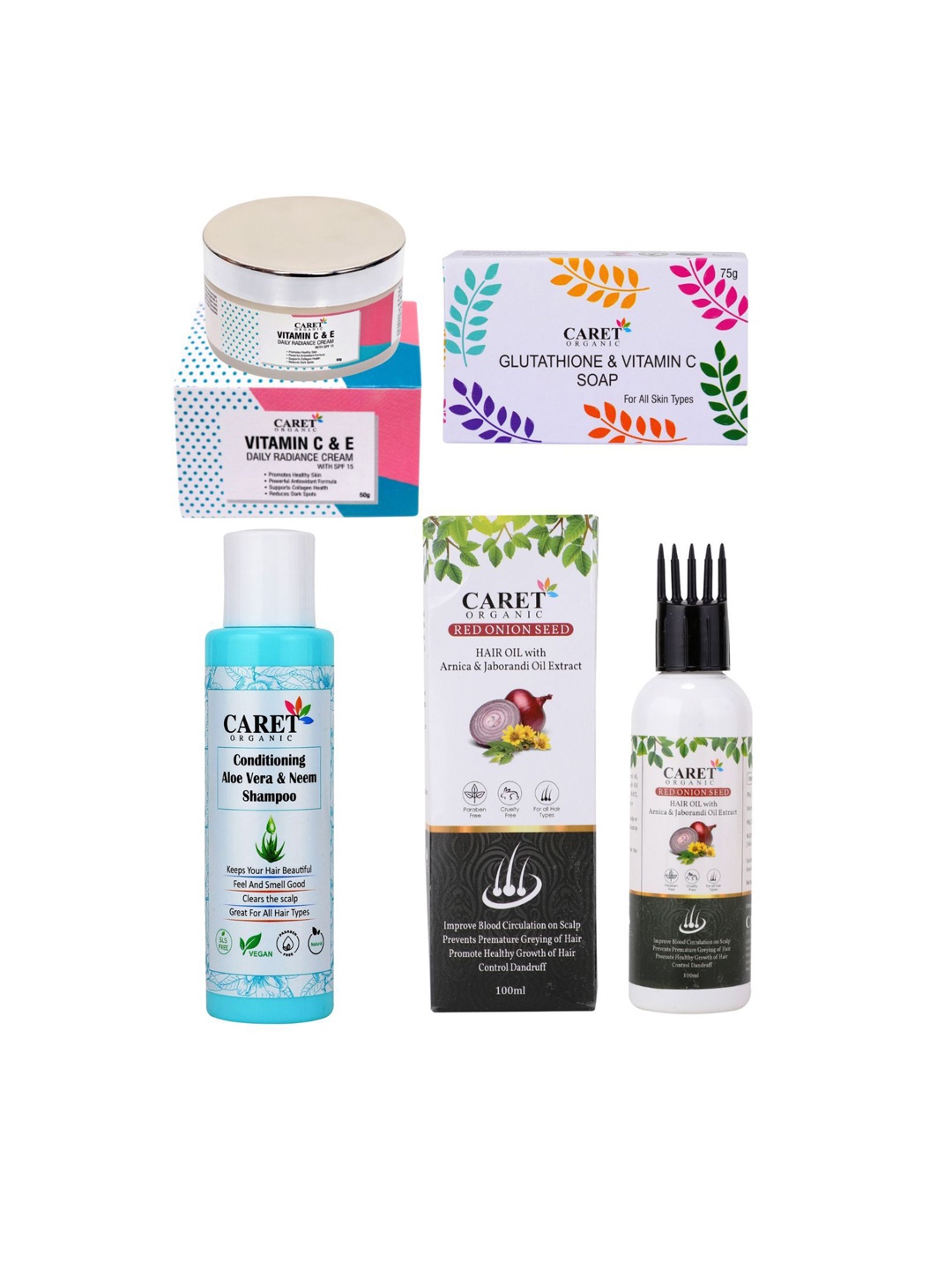 

CARET ORGANIC Set of 4 Bath and Body Combo, White