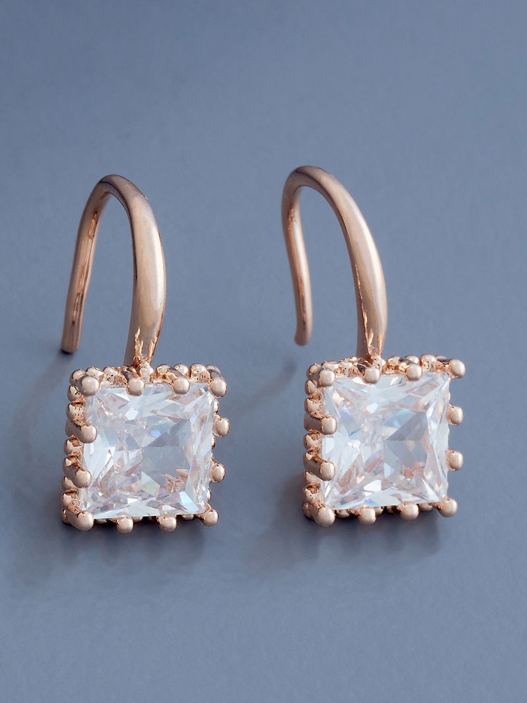 

Kushal's Fashion Jewellery Rose Gold-Plated Cubic Zirconia Geometric Studs