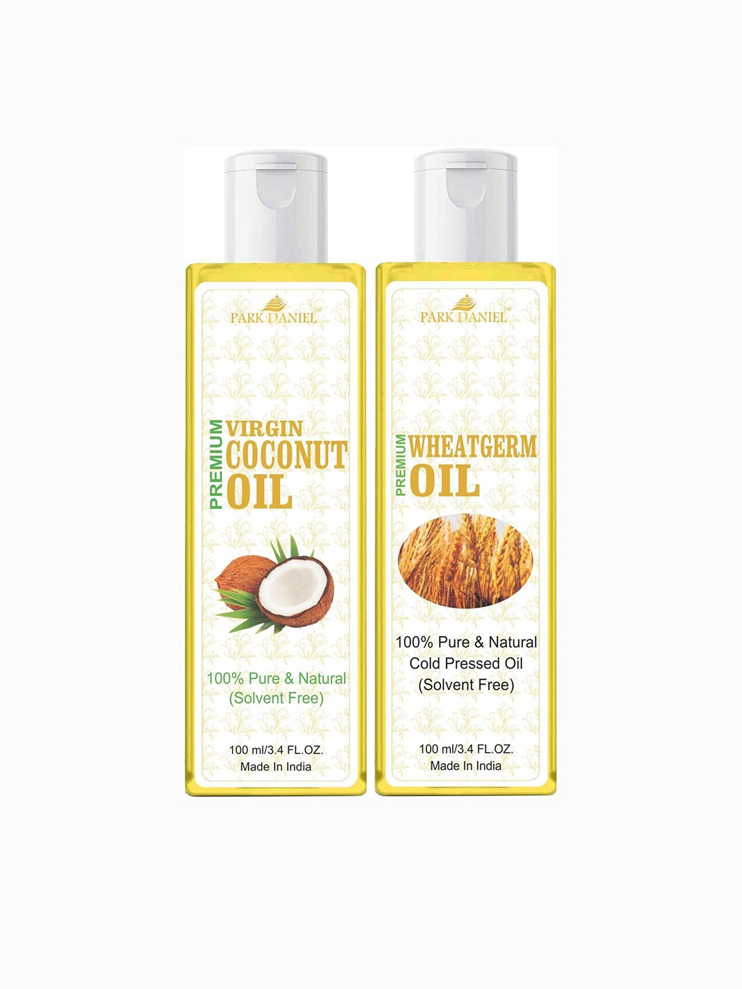 

Park Daniel Set Of 2 Virgin Coconut Oil & Wheatgerm Oil - 100 ml Each, Transparent