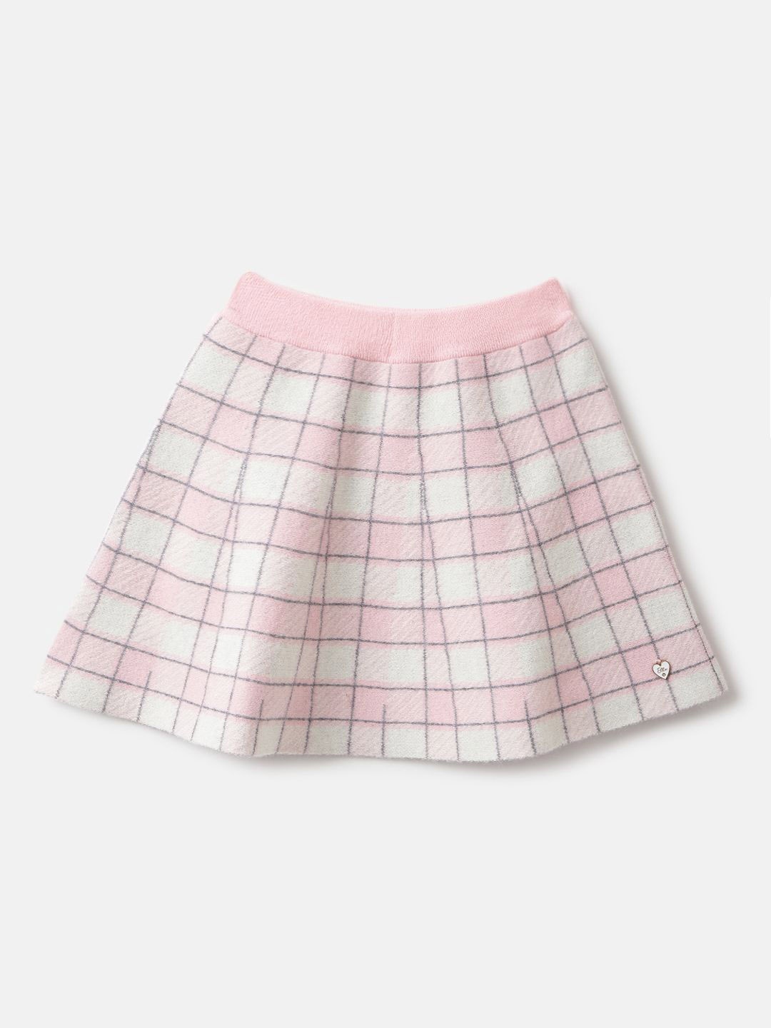 

ELLE Girls Checked Mid-Rise A-Line Mini Skirt, Pink
