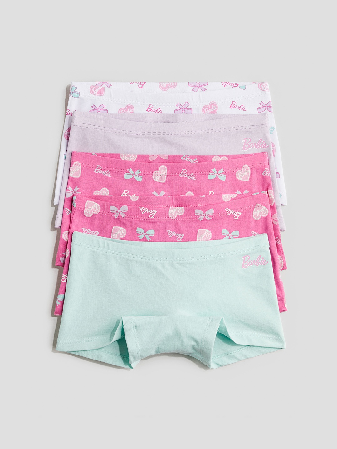 

H&M Girls 5-Pack Cotton Boxer Briefs, White