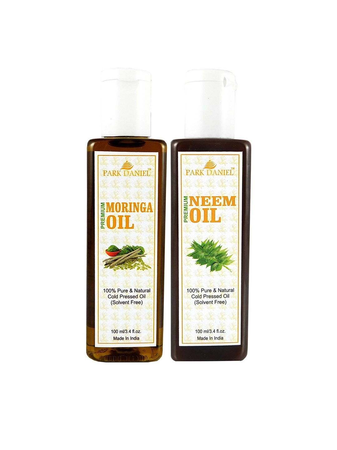 

Park Daniel Set Of 2 Pure Natural & Organic Neem Oil & Moringa Oil - 100 ml Each, Transparent