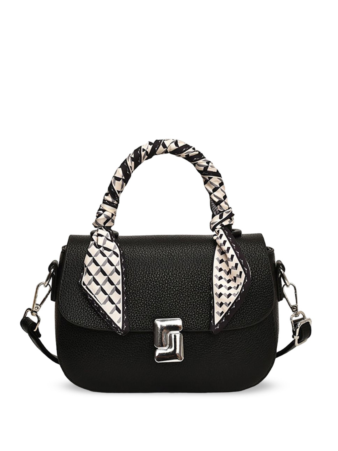 

StyleCast x Revolte Women Textured Structured Satchel Bag, Black