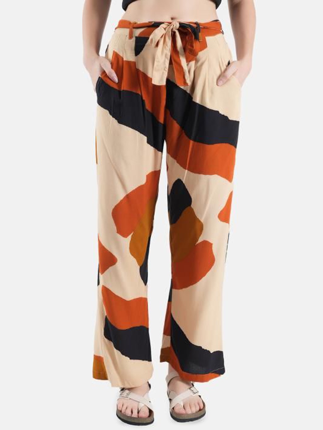 

Jandir Fashion Women Printed Mid Rise Cotton Lounge Pants, Copper