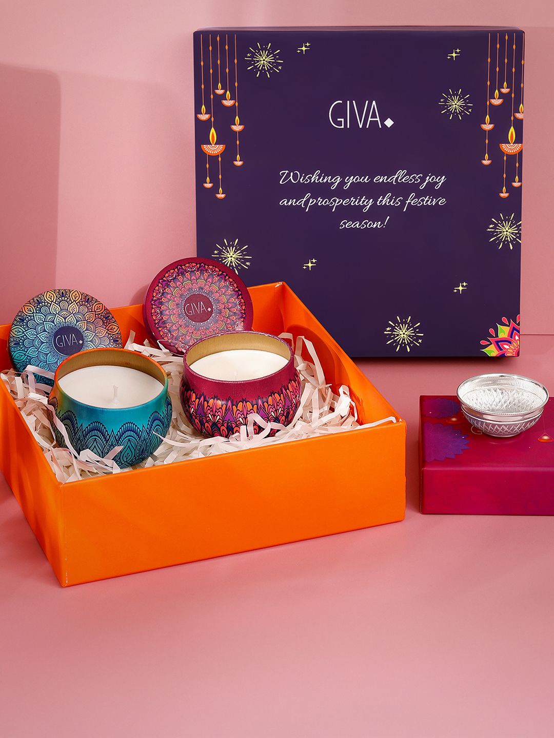 

GIVA Blue & Red 925 Silver Festival Of Lights Combo Box