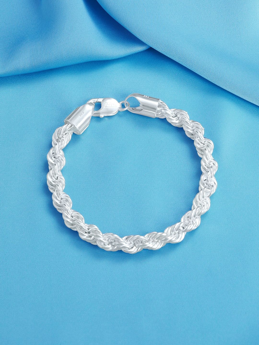 

Zavya Men 925 Pure Silver Rhodium-Plated Link Bracelet
