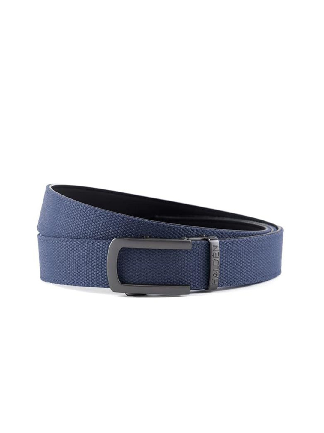 

HALDEN Men Textured Leather Belt, Blue