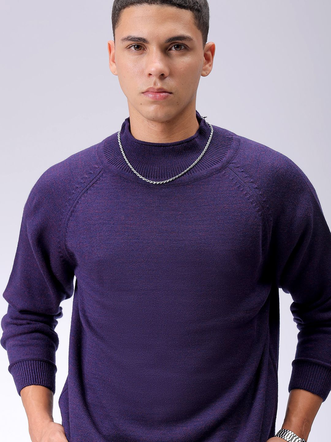 

The Indian Garage Co Men Round Neck Pullover, Violet