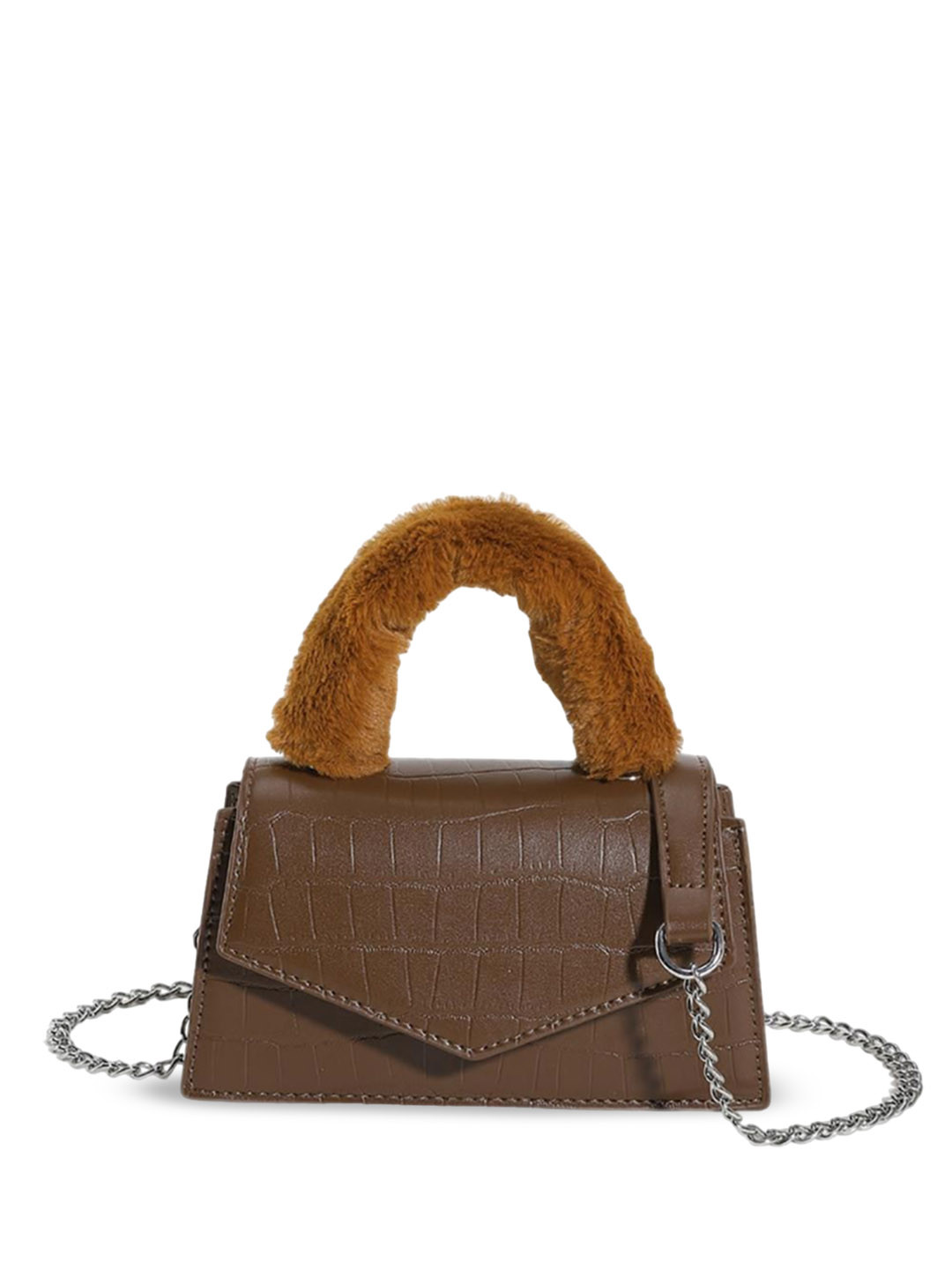 

StyleCast x Revolte Women Textured Structured Handheld Bag, Brown