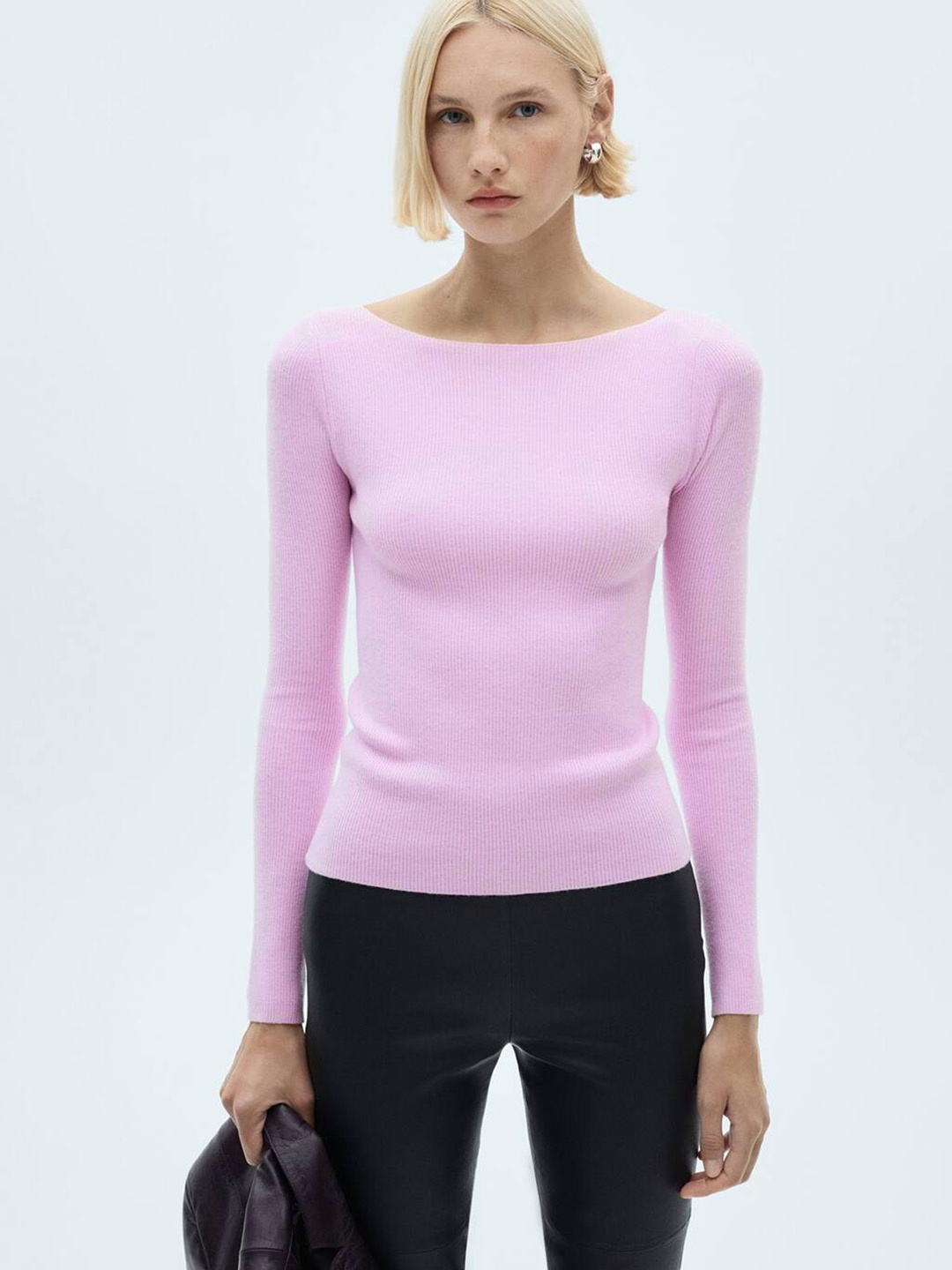 

MANGO Women Pullover, Pink
