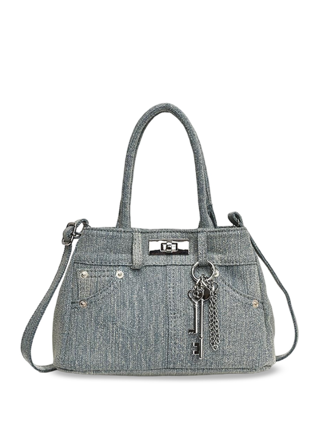 

StyleCast x Revolte Women Textured Swagger Satchel Bag, Blue