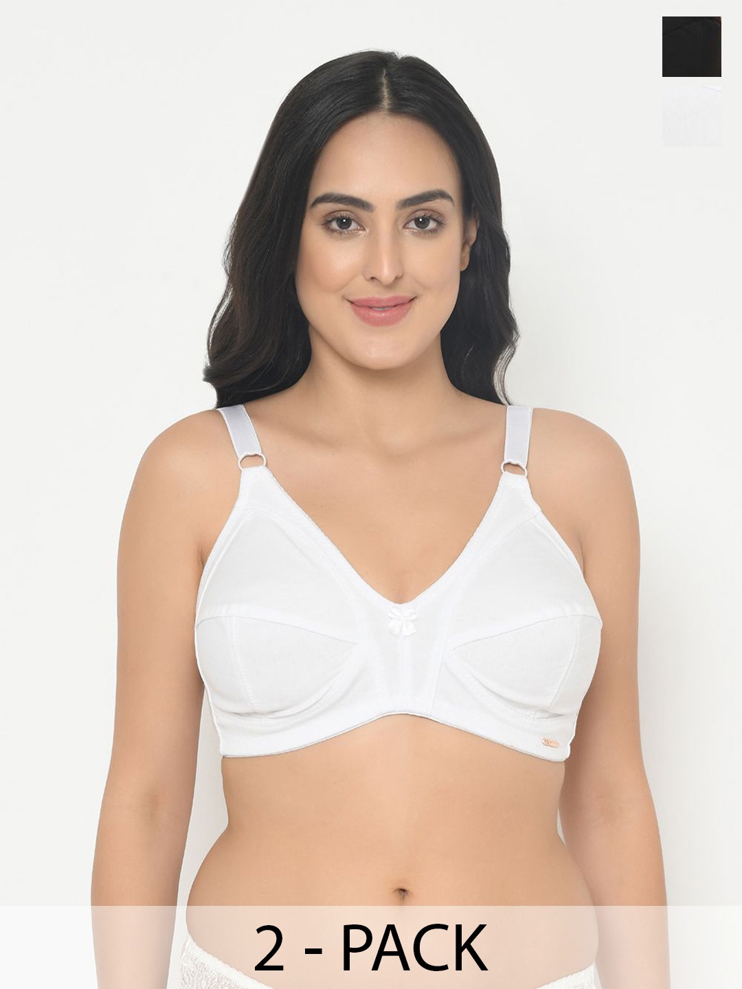 

Da Intimo Women Pack of 2 Non Padded Full Coverage Bra, Off white