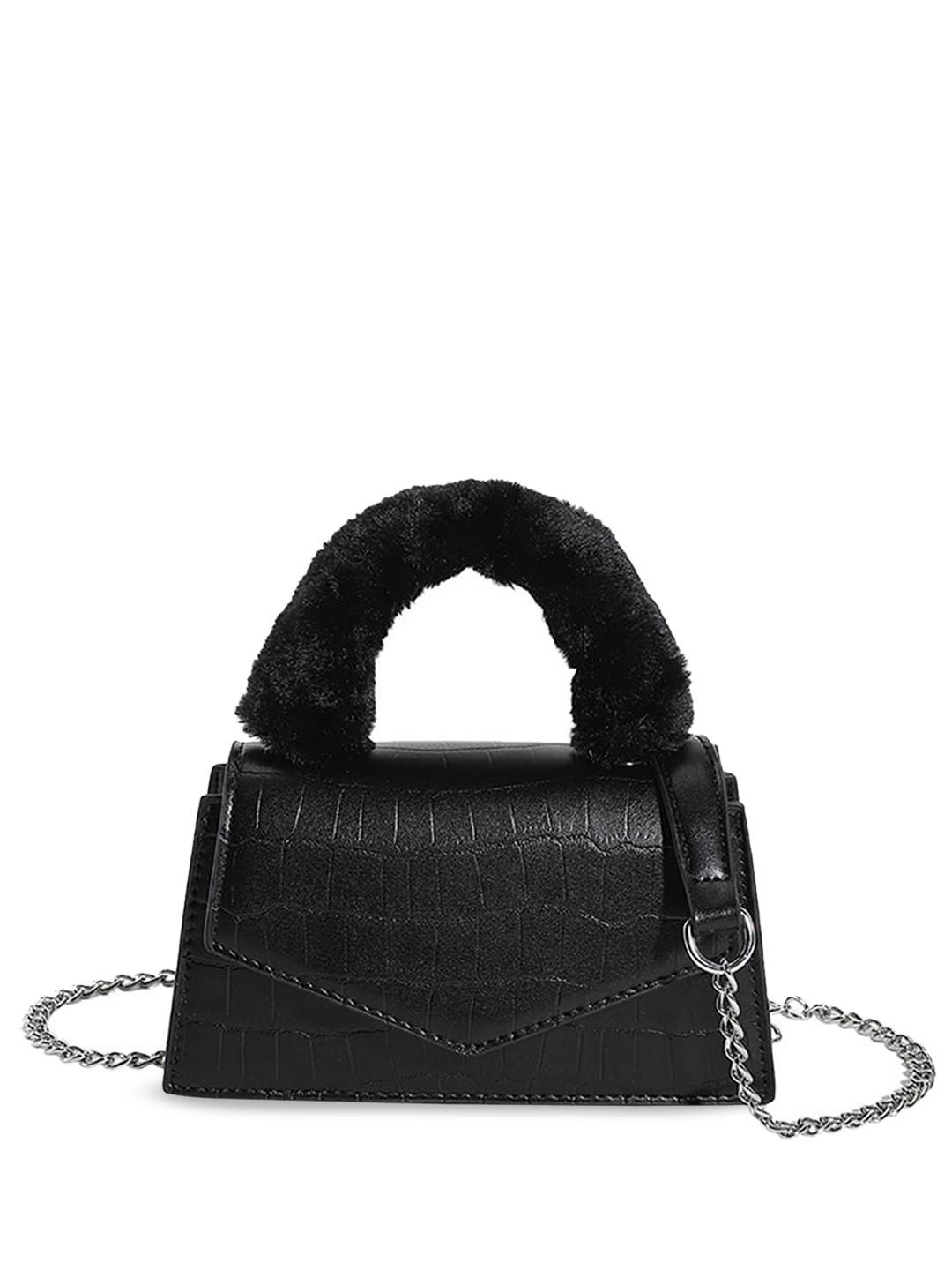 

StyleCast x Revolte Women Textured Bowling Satchel Bag, Black