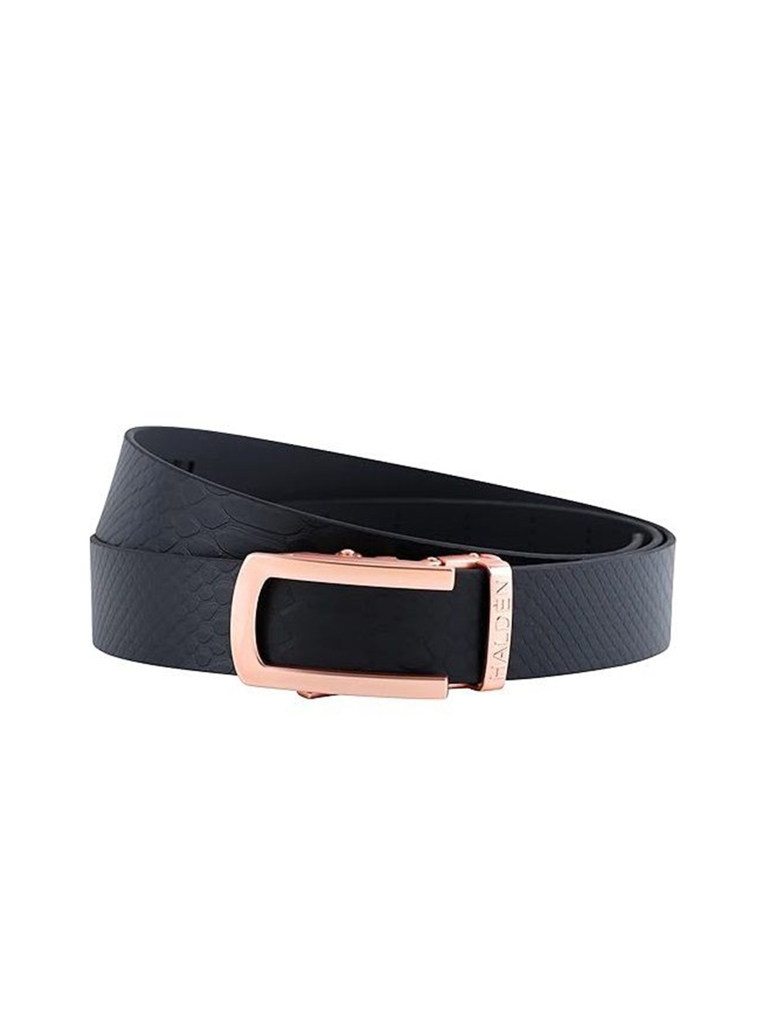 

HALDEN Men Textured Leather Belt, Black