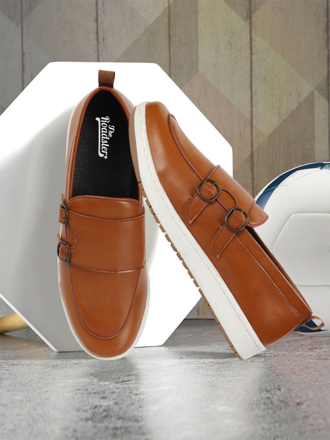 

The Roadster Lifestyle Co Monk-Style Round Toe Casual Shoes, Tan