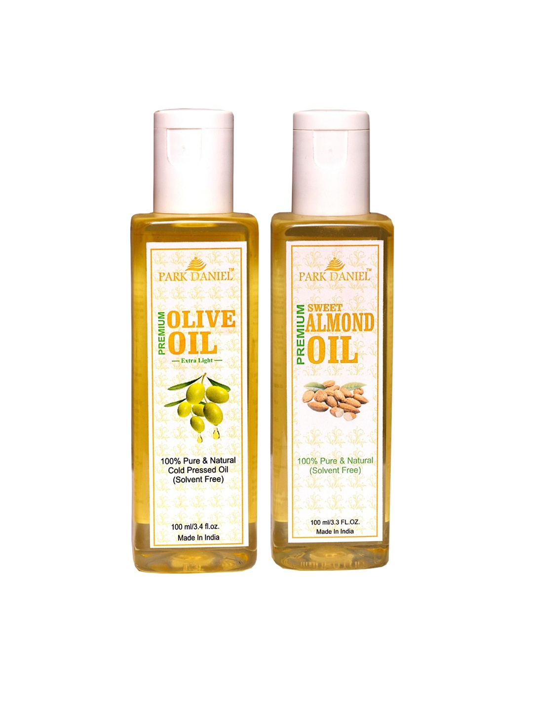 

Park Daniel Set Of 2 Pure Natural & Organic Olive Oil & Almond Oil - 100 ml Each, Transparent