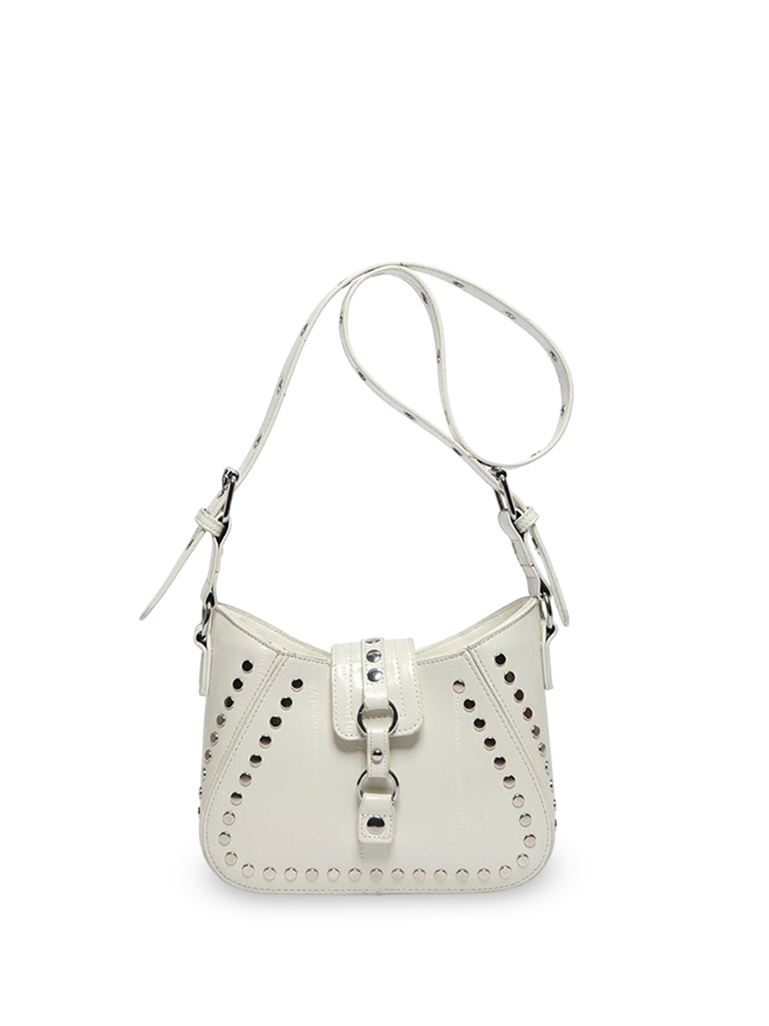 

StyleCast x Revolte Women Textured Swagger Sling Bag, White