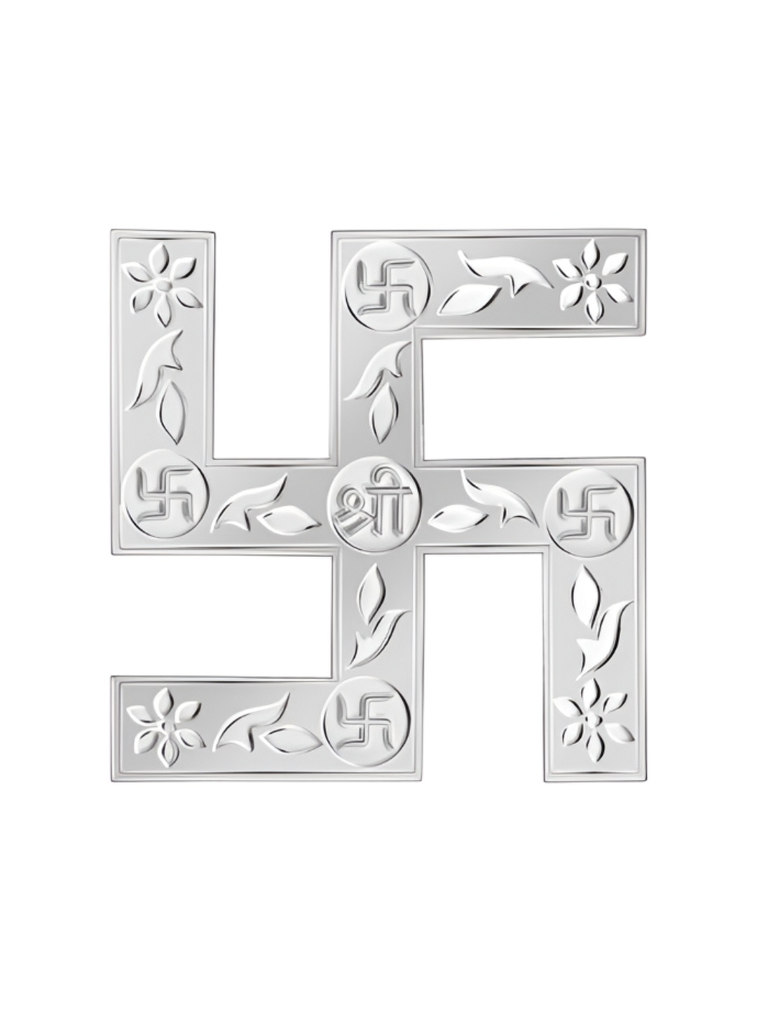 

GIVA Silver Toned Textured Swastik For Vastu