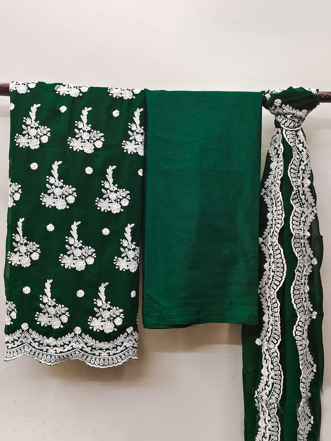 

Maroosh Embroidered Unstitched Dress Material, Green