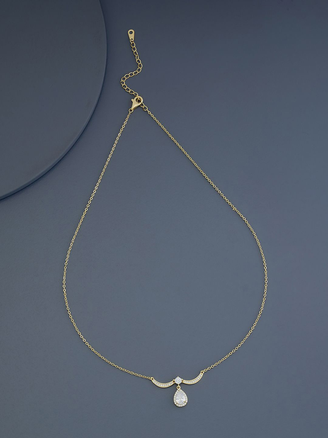 

Kushal's Fashion Jewellery Gold-Plated Cubic Zirconia Stone Studded Chain