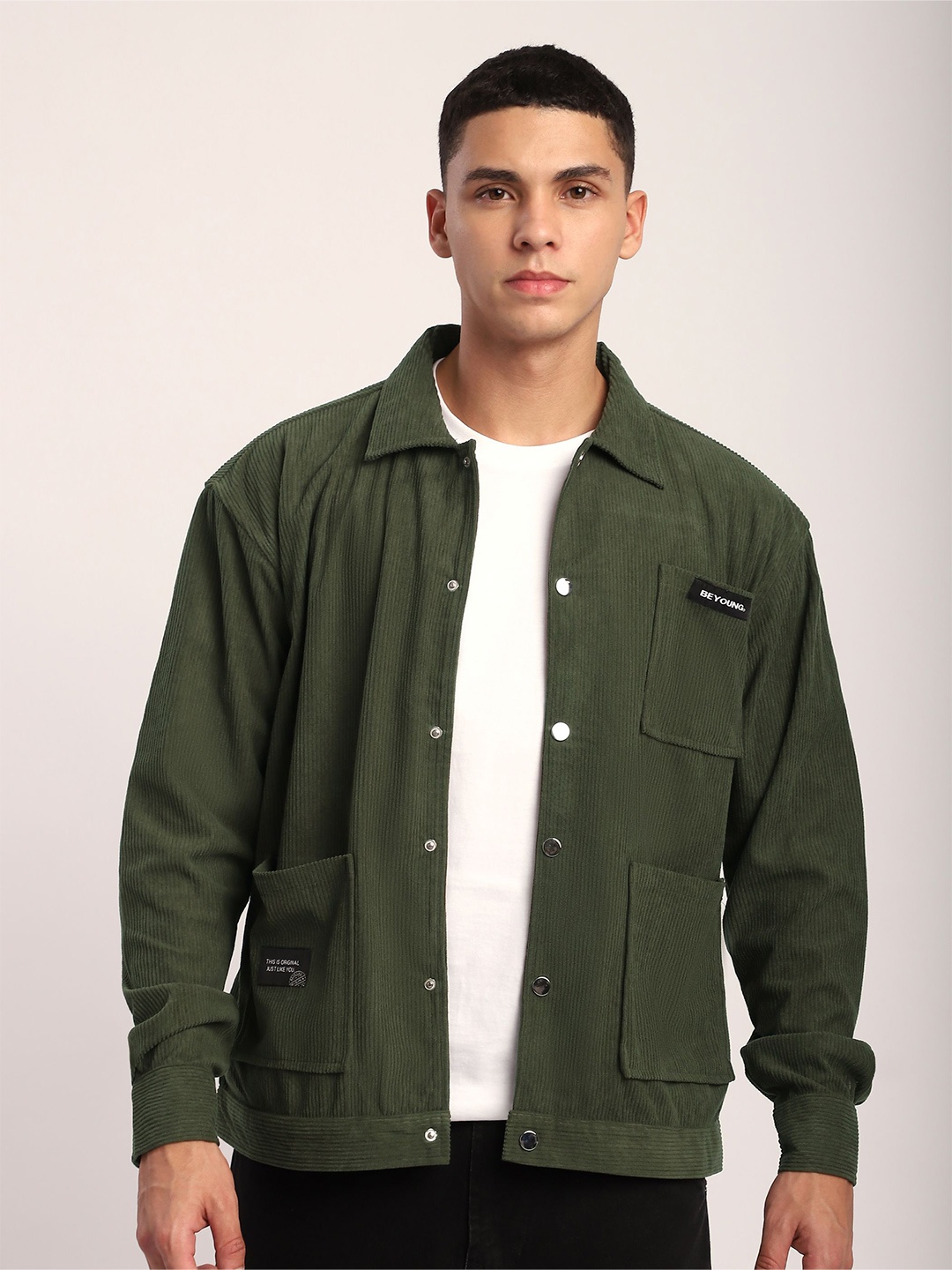 

Beyoung Corduroy Shacket, Olive