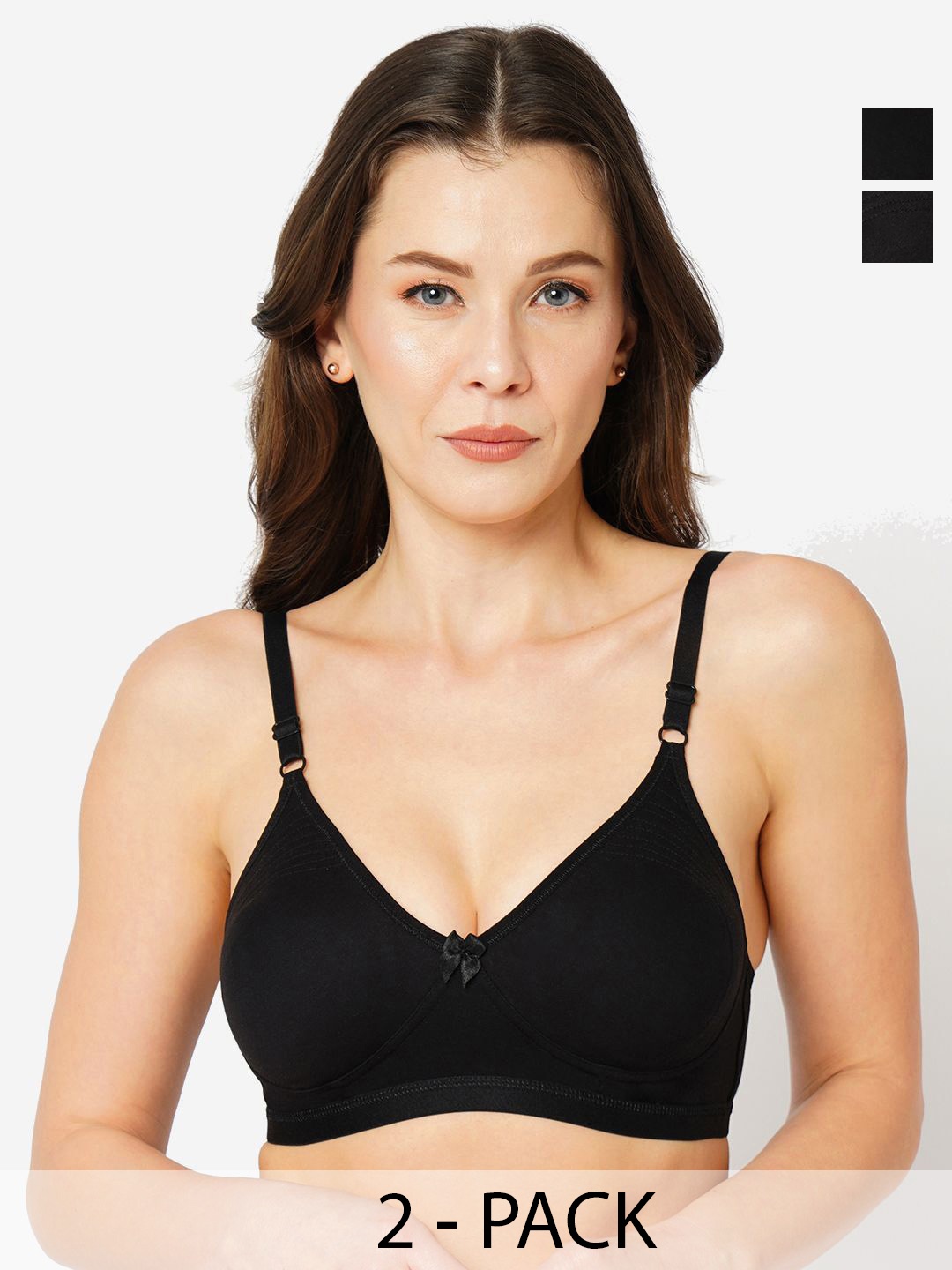 

Libertina Women Cotton Full Coverage Bra, Black