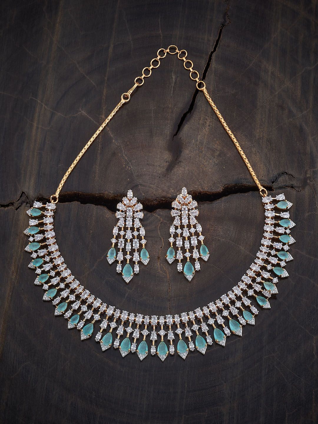 

Kushal's Fashion Jewellery Gold Plated CZ-Studded Jewellery Set