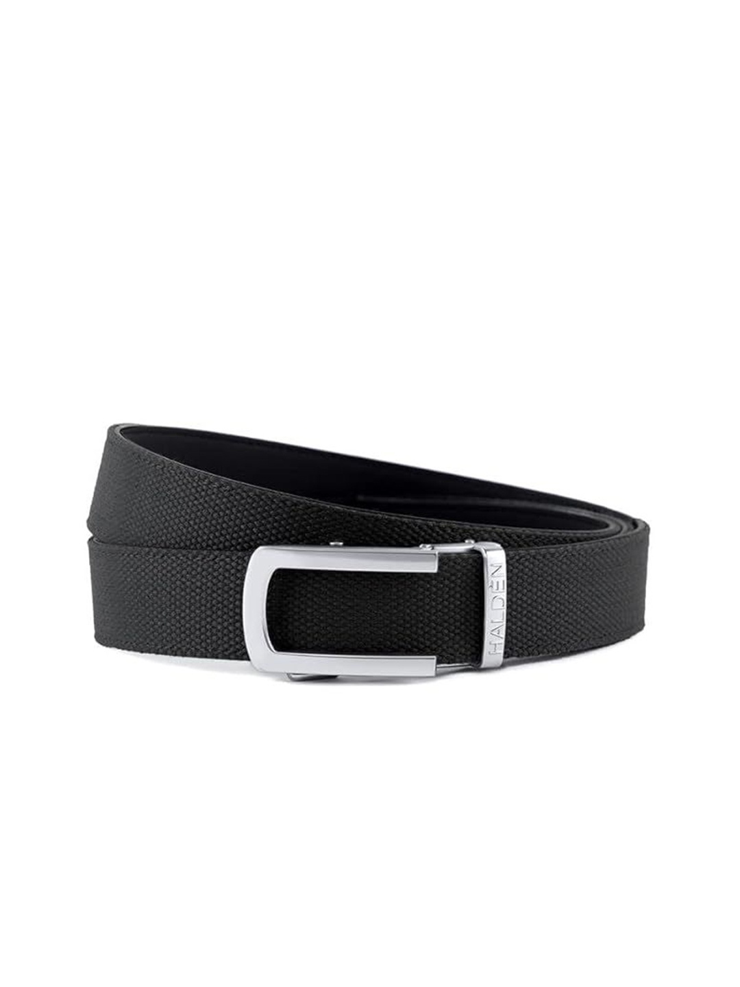 

HALDEN Men Textured Leather Belt, Black