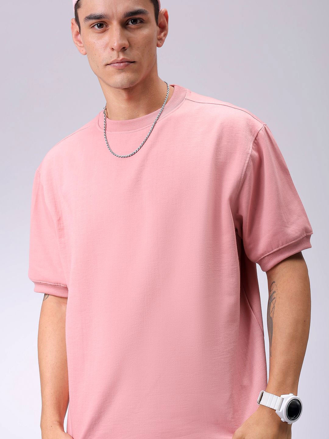 

The Indian Garage Co Men Round Neck Short Sleeves Sweatshirt, Pink