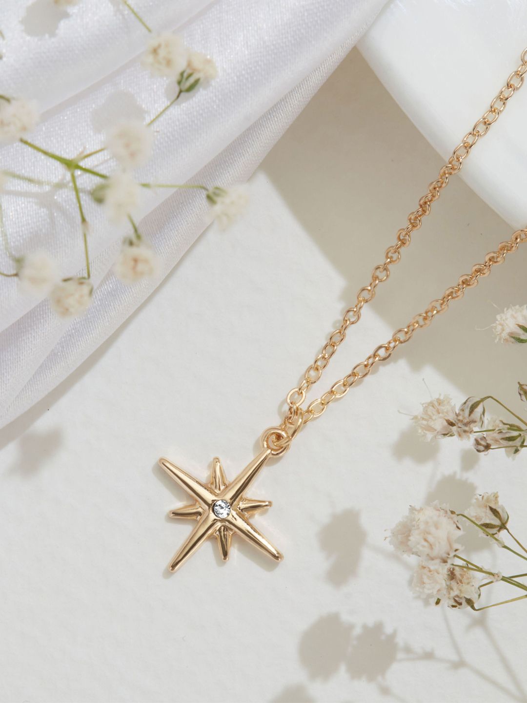 

Accessorize London Crystals Studded Pendant With Chain, Gold