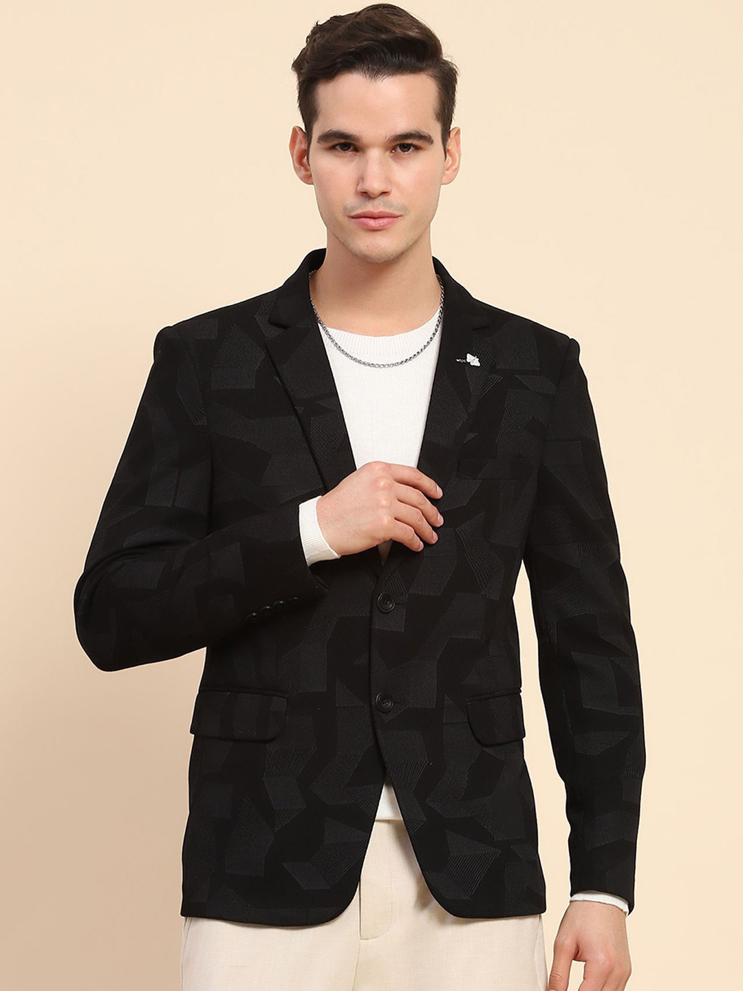 

Global Republic Men Textured Blazers, Black