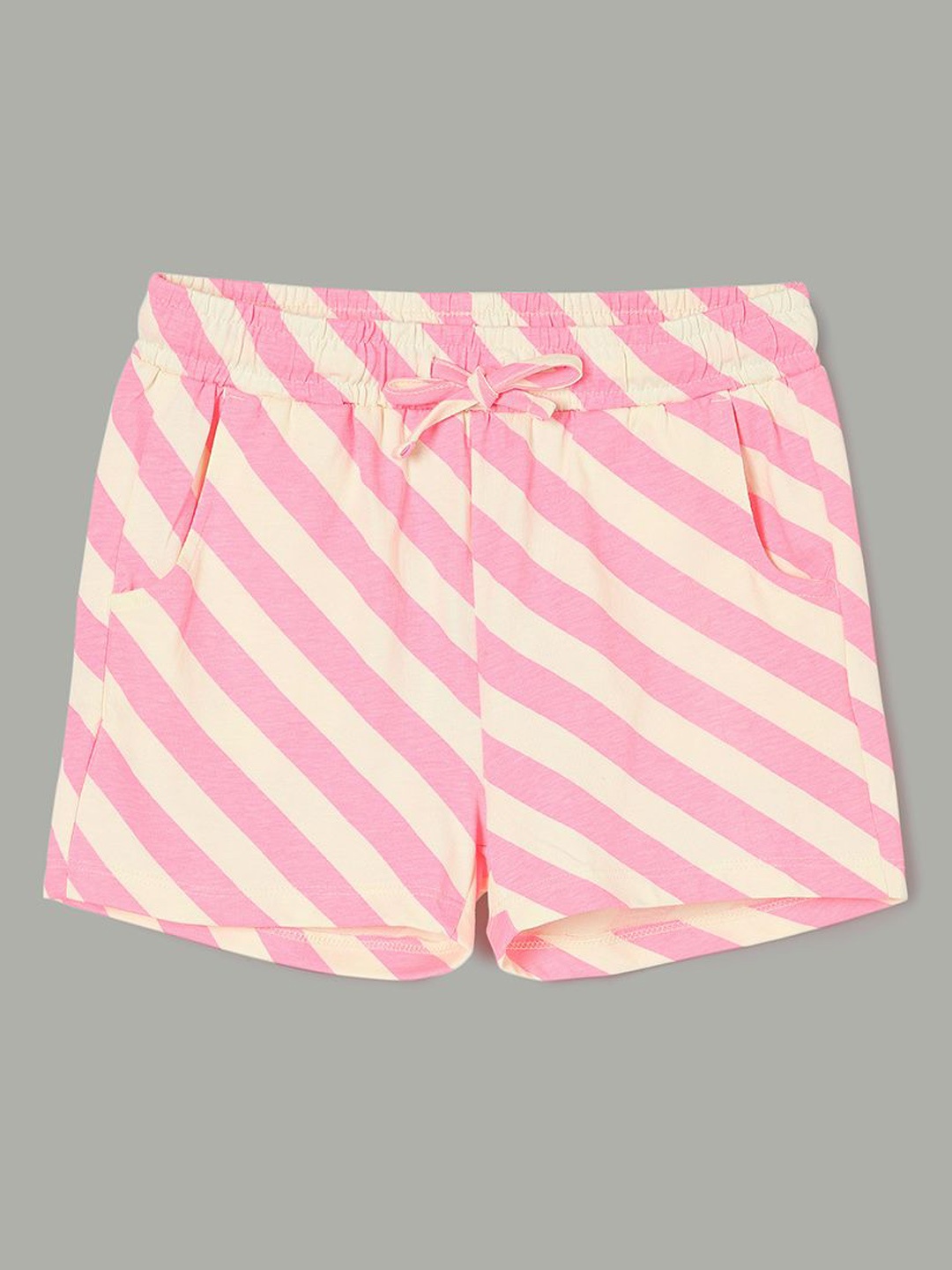 

Fame Forever by Lifestyle Girls Striped Regular Fit Cotton Shorts, Pink