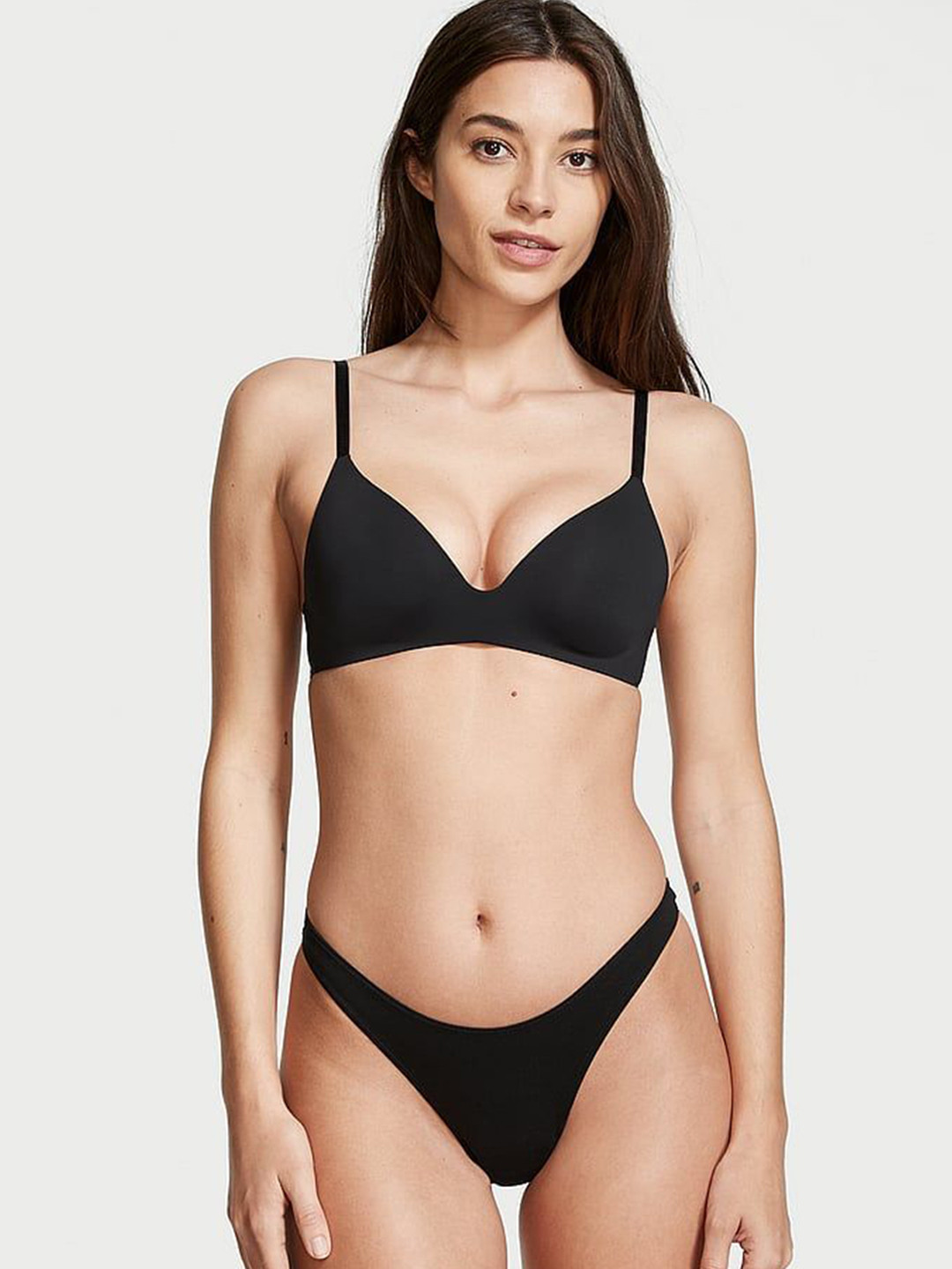 

Victoria's Secret Women High-Rise Seamless Thongs Briefs, Black