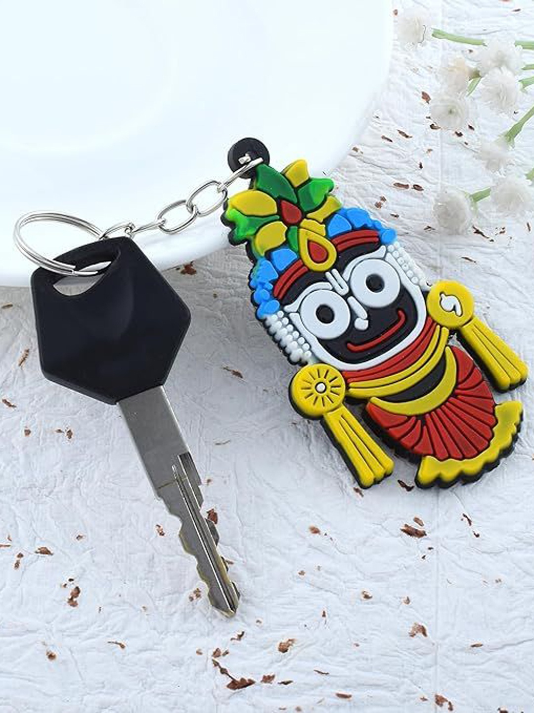 

MEMOIR Unisex Textured Lord Jagannath Key Chain, Black