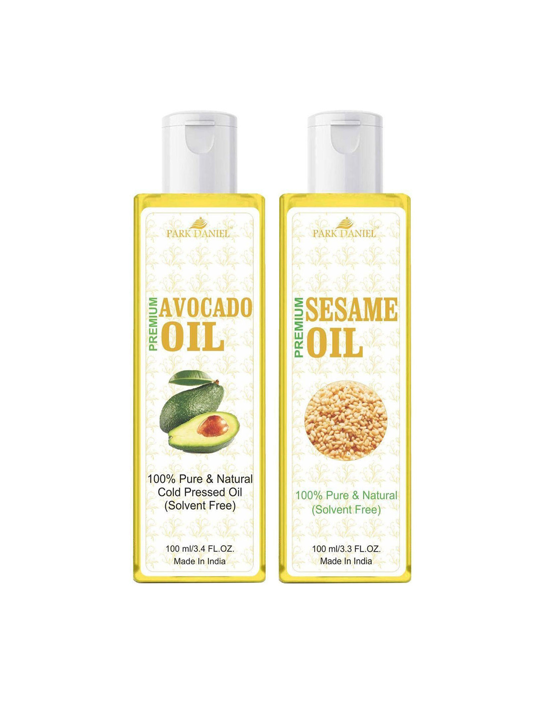 

Park Daniel Set Of 2 Premium Avocado Oil With Sesame Oil - 100 ml Each, Transparent