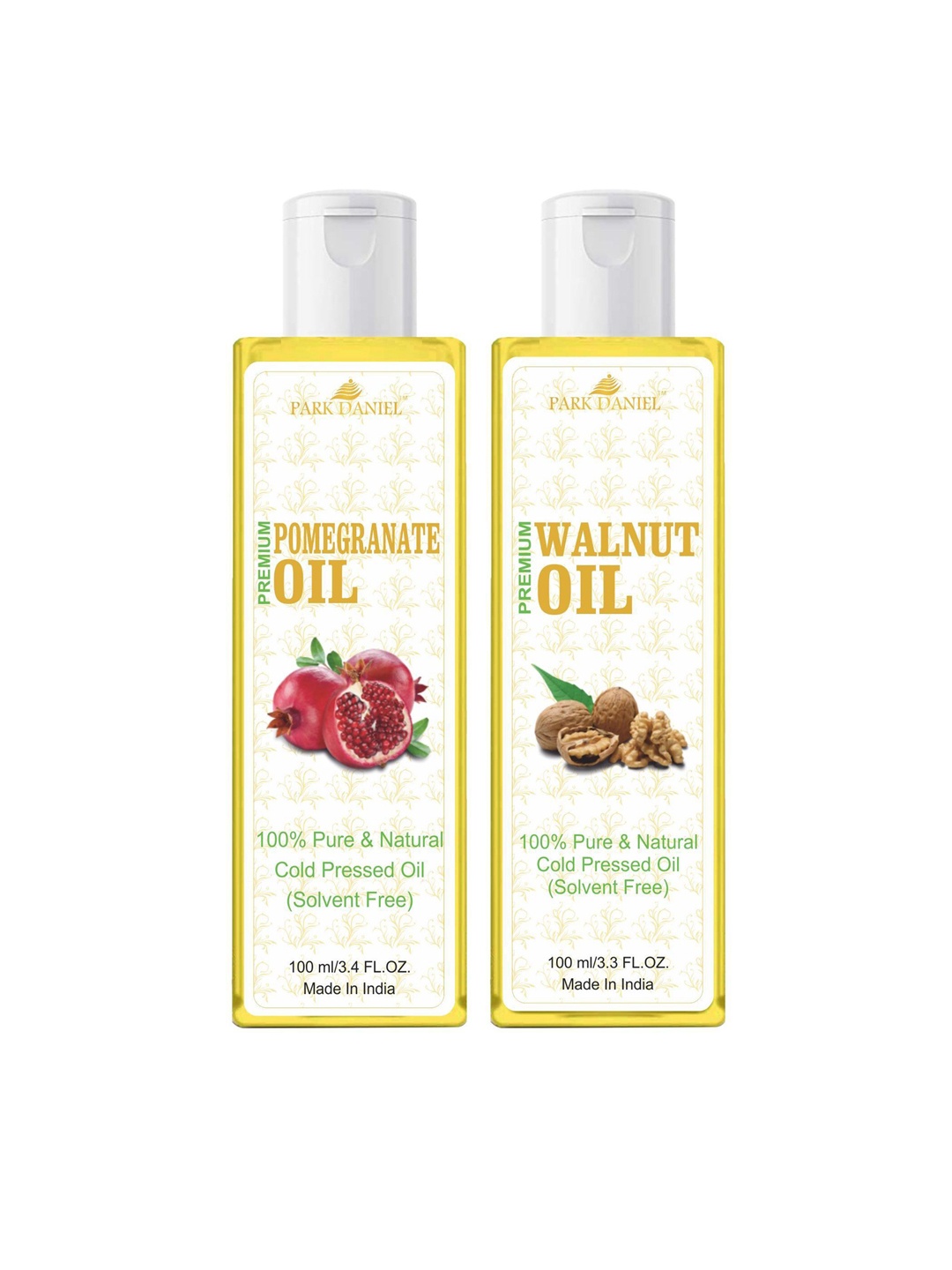 

Park Daniel Set of 2 Premium Pomegranate Oil With Walnut Oil - 100 ml Each, Transparent