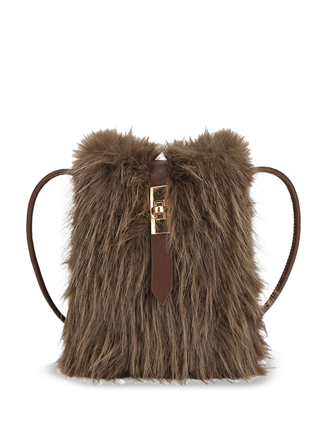 

StyleCast x Revolte Women Self Design Lace Sling Bag, Brown