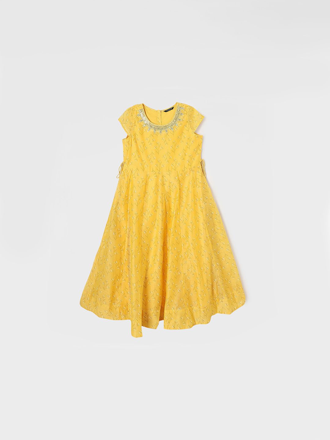

Melange by Lifestyle Girls Floral Printed Fit & Flare Dress, Yellow