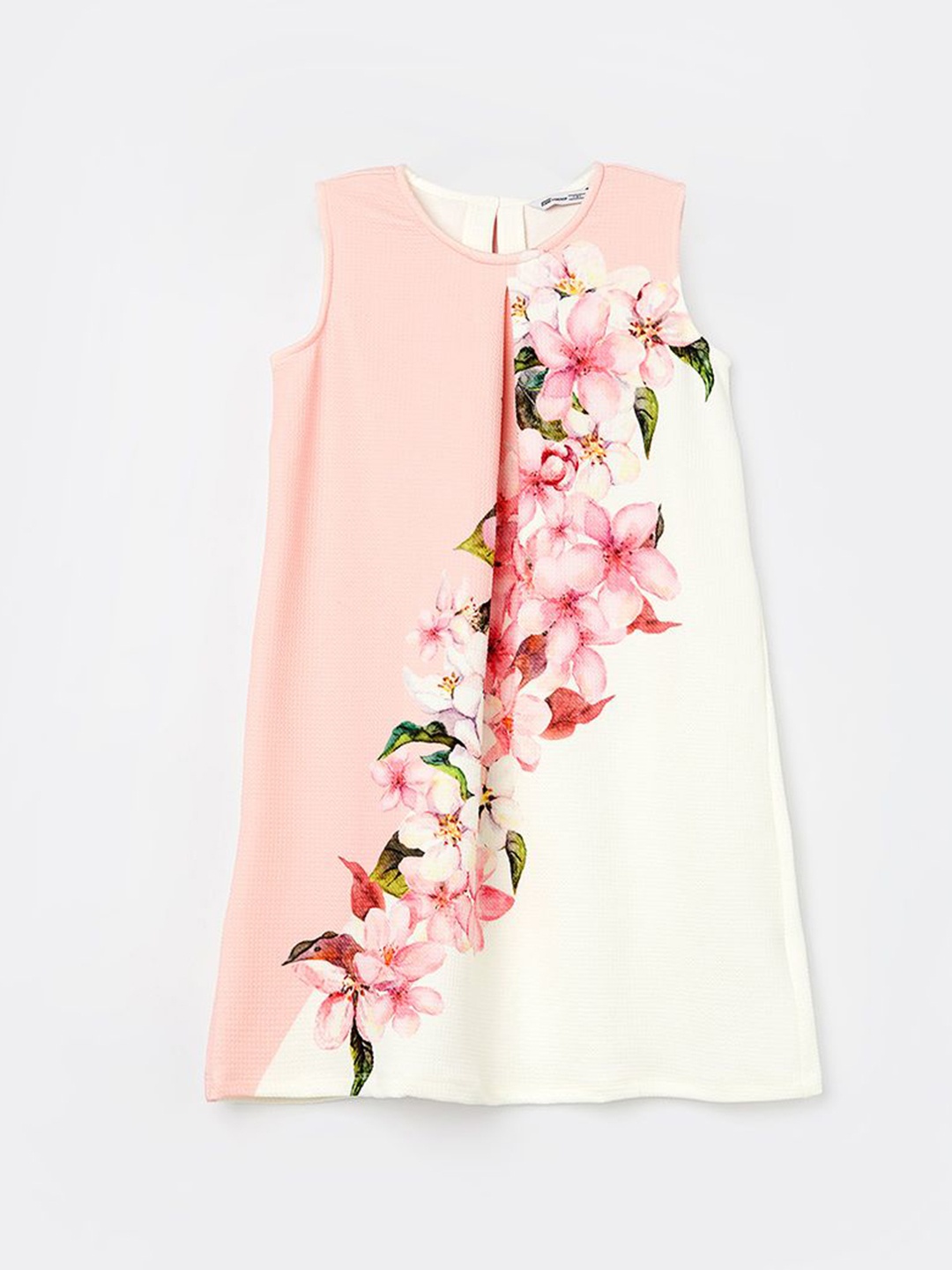 

Fame Forever by Lifestyle Girls Floral Printed Round Neck Sleeveless A-Line Dress, Pink