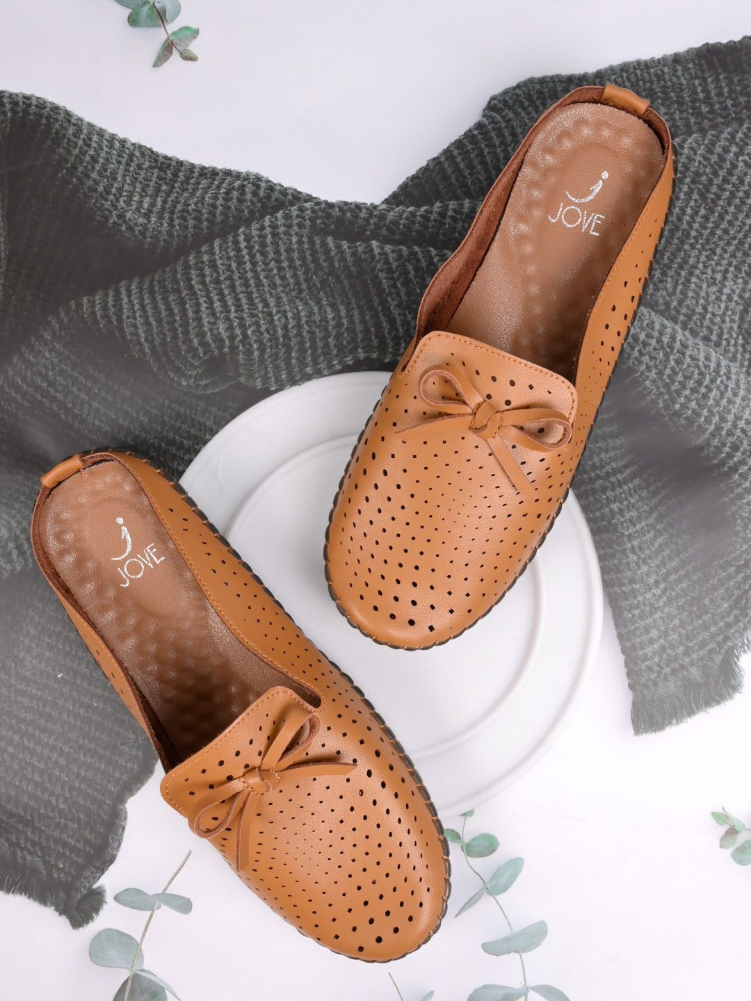 

Jove Women Perforations PU, Camel brown