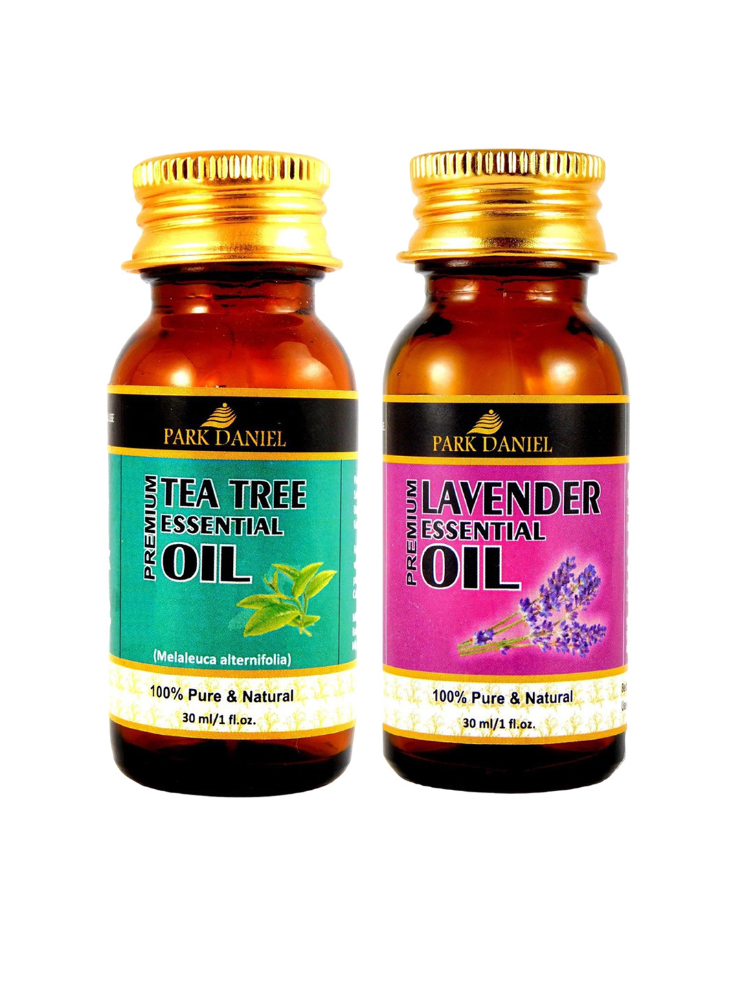 

Park Daniel Set Of 2 100% Pure & Natural Tea Tree & Lavender Oil - 30 ml Each, Transparent
