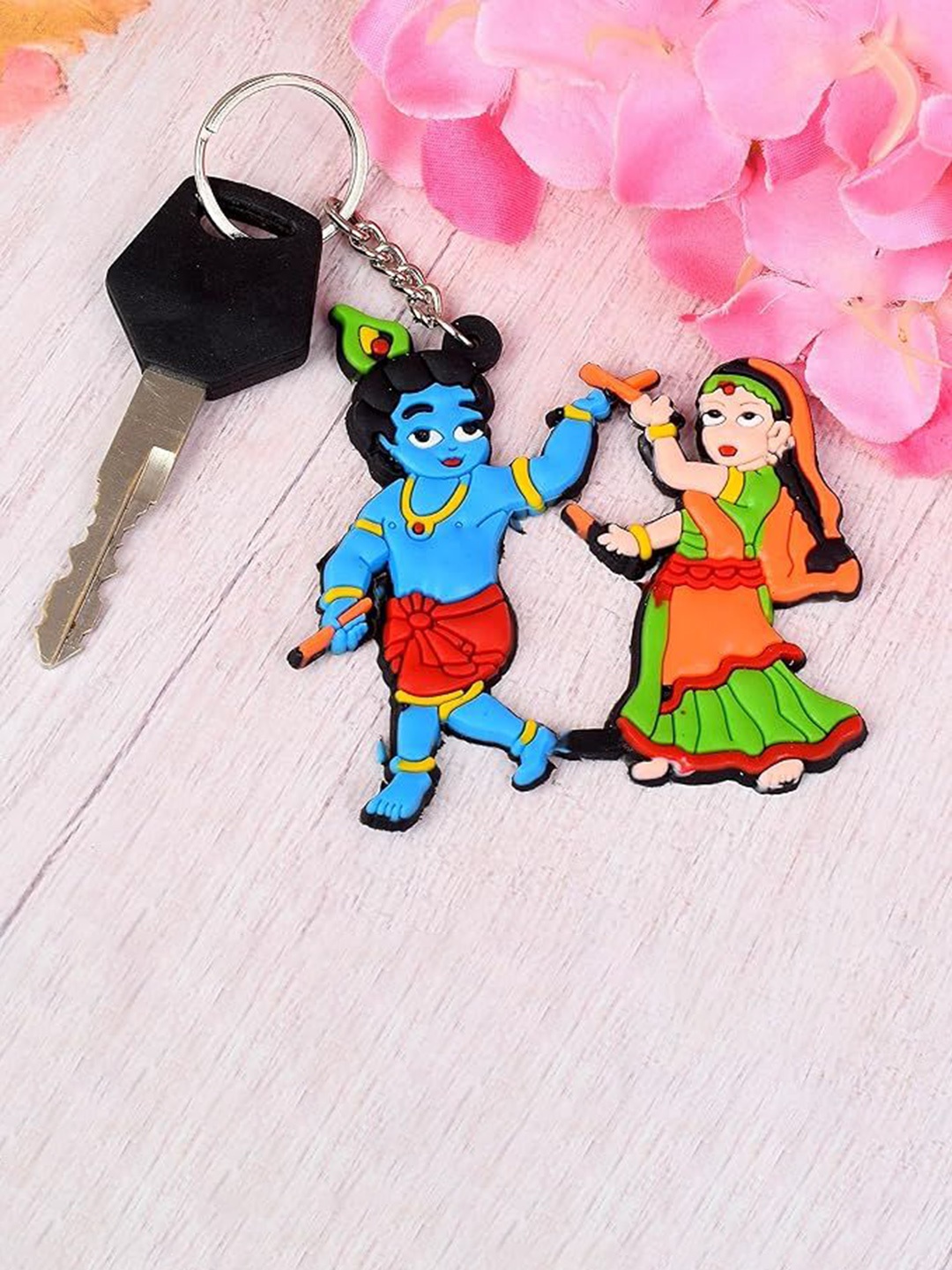 

MEMOIR Unisex Bal Gopi Krishna Dandiya Keychain, Blue