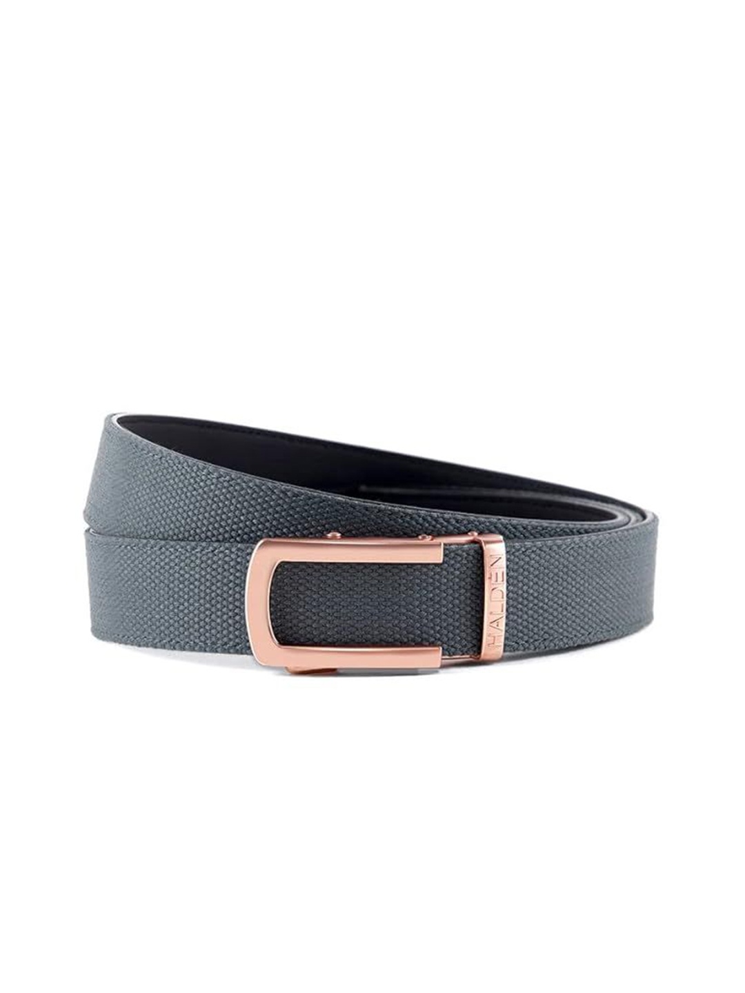 

HALDEN Men Textured Leather Belt, Grey