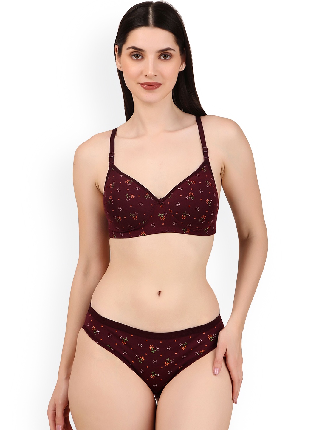 

Piylu Self-Designed Lightly Padded Lingerie Set-504-CB1-Maroon-28