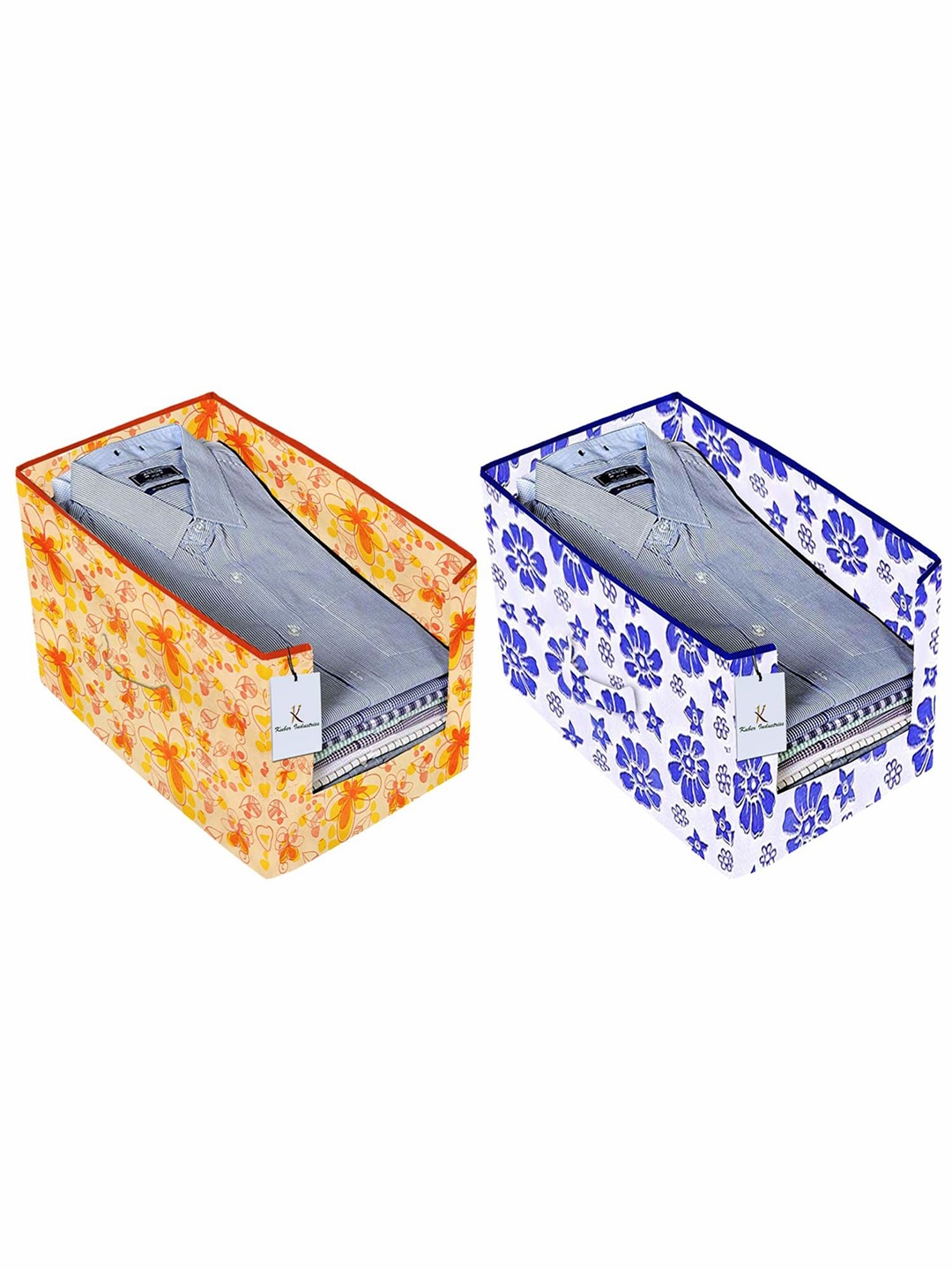 

Kuber Industries Yellow 2 Pieces Shirt Stacker Organisers