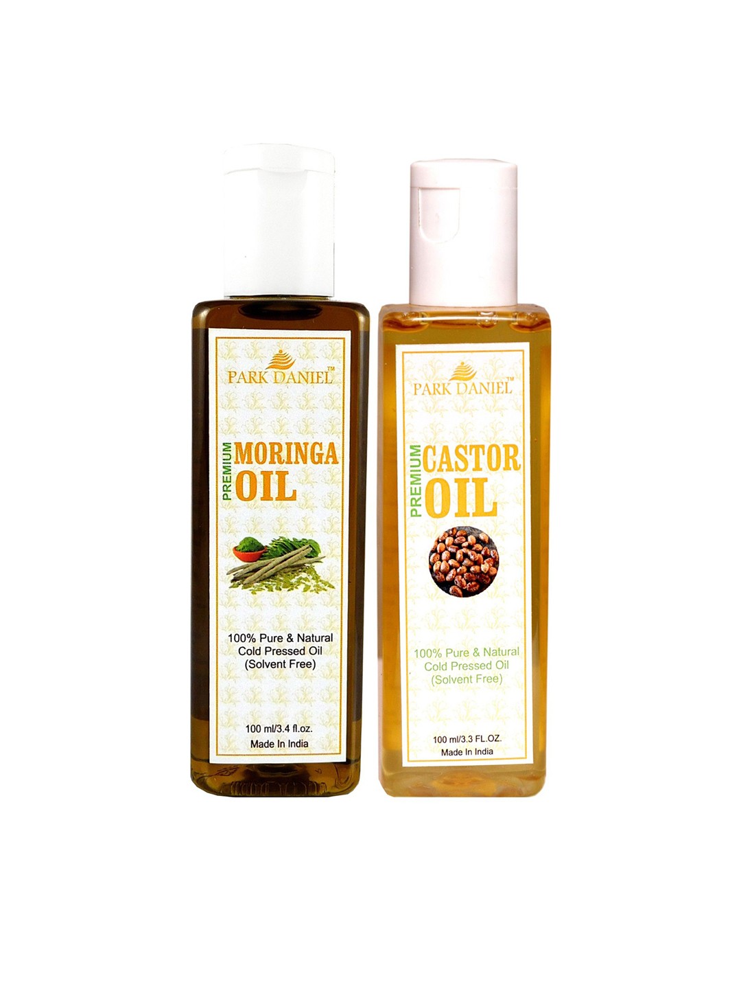 

Park Daniel Set Of 2 100% Pure & Natural Moringa Oil & Castor Oil - 100 ml Each, Transparent
