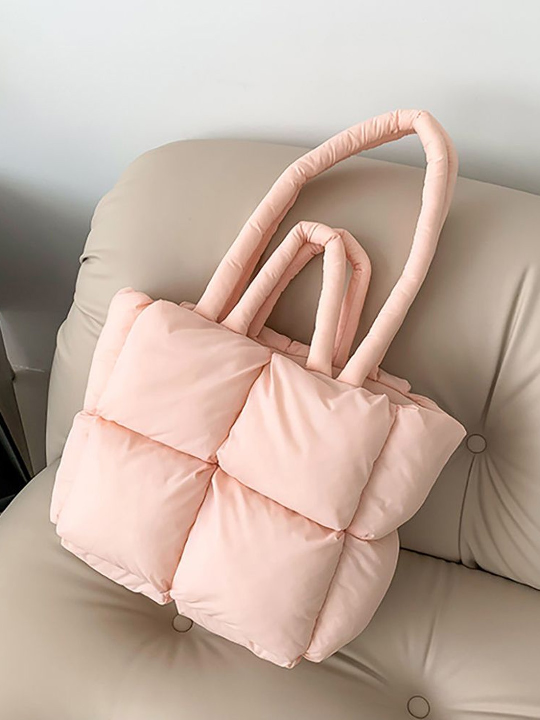 

StyleCast x Revolte Women Solid Shopper Cotton Shoulder Bag, Pink