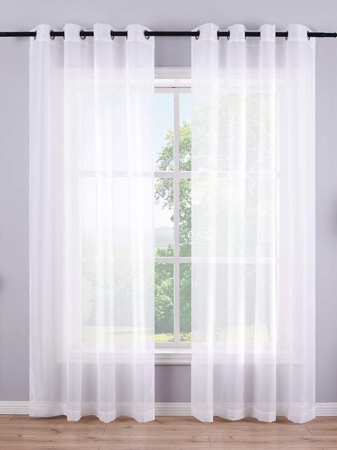 

URBAN SPACE White Linen Sheer Door Curtain