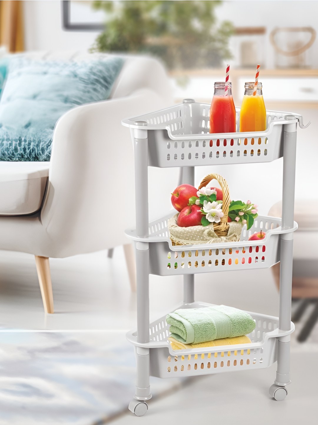 

Nayasa Grey Trolley, Multipurpose Storage Rack