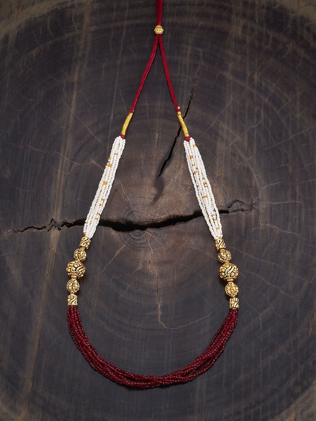 

Kushal's Fashion Jewellery 92.5 Pure Silver Gold-Plated Beaded Necklace